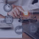Professional working on payroll services with icons representing data security and best practices for protecting sensitive information